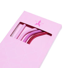 Load image into Gallery viewer, Pink Metal Straw 4-Pack